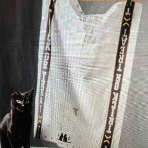 ❤️ ANTHROPOLOGIE THE BISTRO TILE TRICK OR TREAT DISH TOWEK NEW - Picture 1 of 1